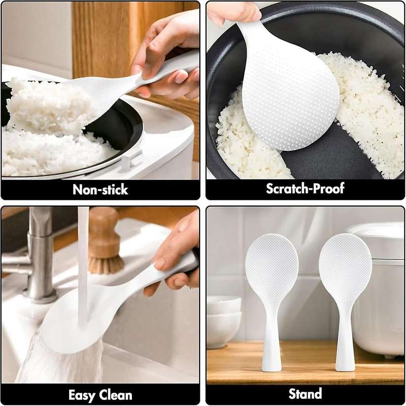 Rice Paddle, Non Stick Standing Rice Spoon Spatula, Heat Resistant Rice Cooker Spoon