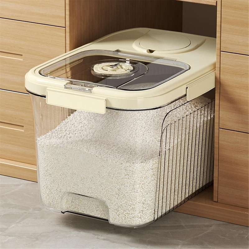 Rice Container, Rice Storage Box Plastic Food Tip Sealed Proof for Kitchen