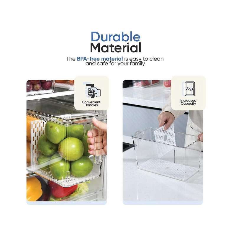 Rice Container with Handles 4 Pack Food Storage Containers Small and Sized Refrigerator Organizer B