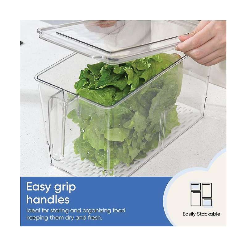 Rice Container with Handles 4 Pack Food Storage Containers Small and Sized Refrigerator Organizer B