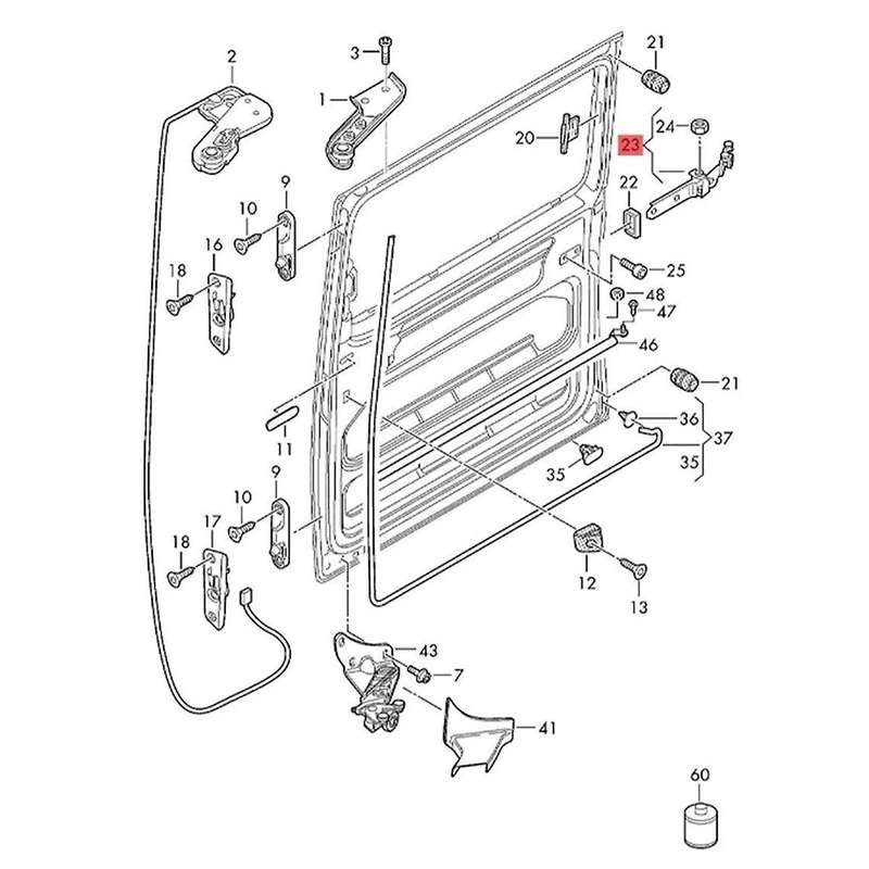 Right Center Electric Sliding Door Hinge 7E084336A for T5 T6 V VI Transporter Bus 2003-2025 Sliding