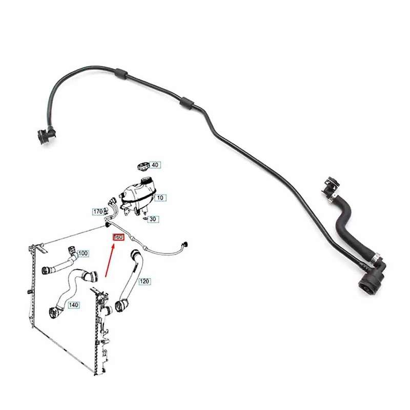 Right Coolant Expansion Vent Line Engine Coolant Hose for C-Class W205 2.2 2.0 2.5 A2055016300 A2055