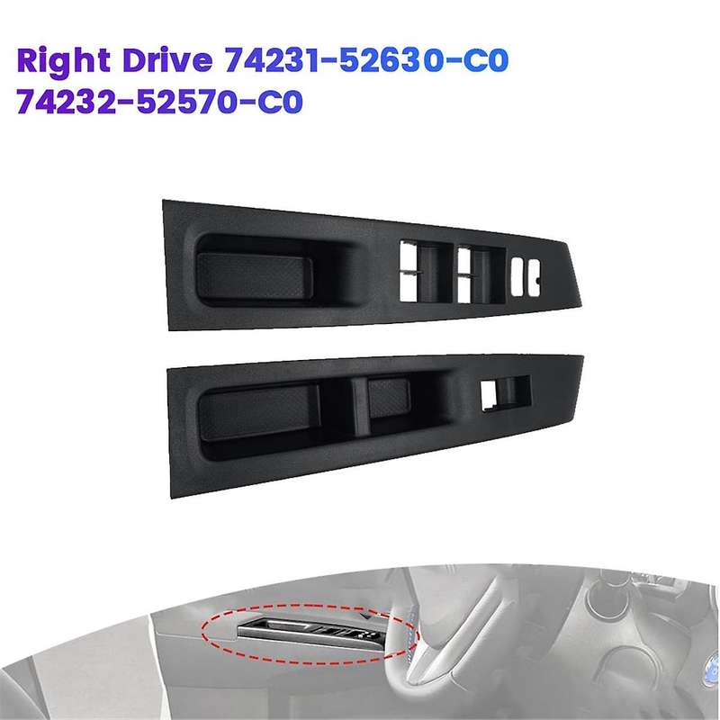 Right Drive Front Right&Left Window Glass Lift Switch Trim Panel Cover for Yaris 12-14 74232-52550-C