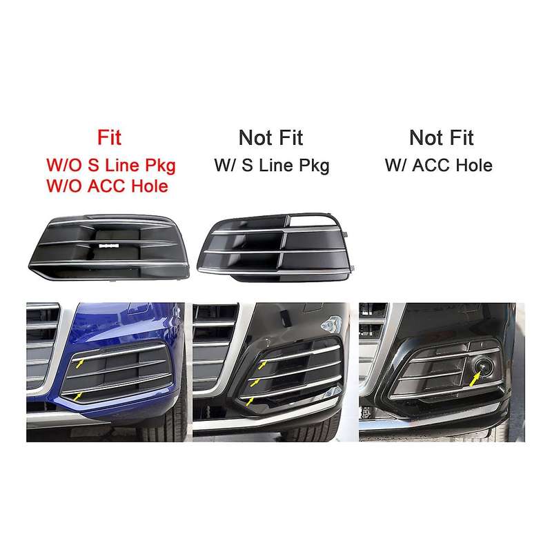 Right Driver Side Car Front Bumper Fog Light Lamp Grille Cover Trim for - Q5 SQ5 2018 2019 2020 80D8