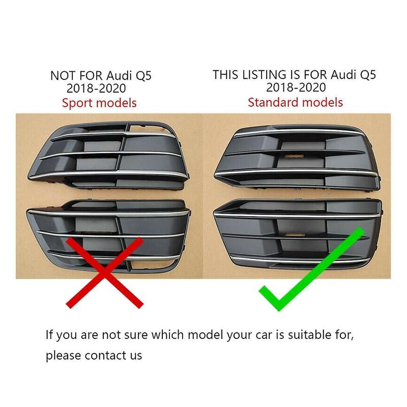 Right Driver Side Car Front Bumper Fog Light Lamp Grille Cover Trim for - Q5 SQ5 2018 2019 2020 80D8
