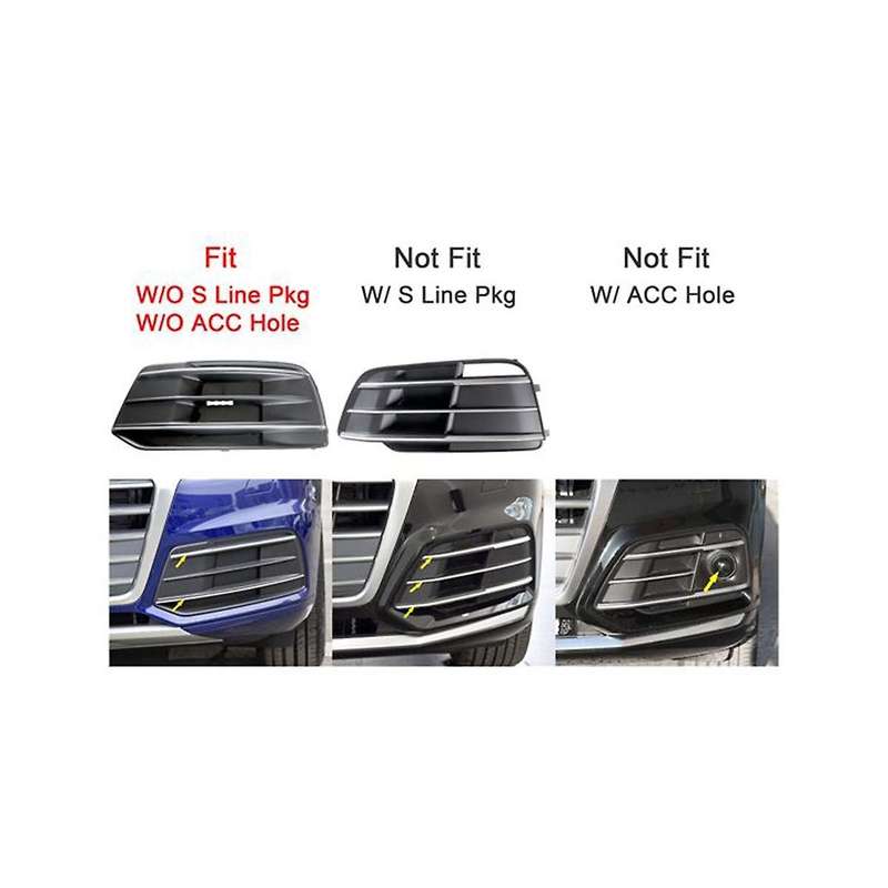 Right Driver Side Car Front Bumper Fog Light Lamp Grille Cover Trim 80d807680e for Q5 Sq5 2018 2019