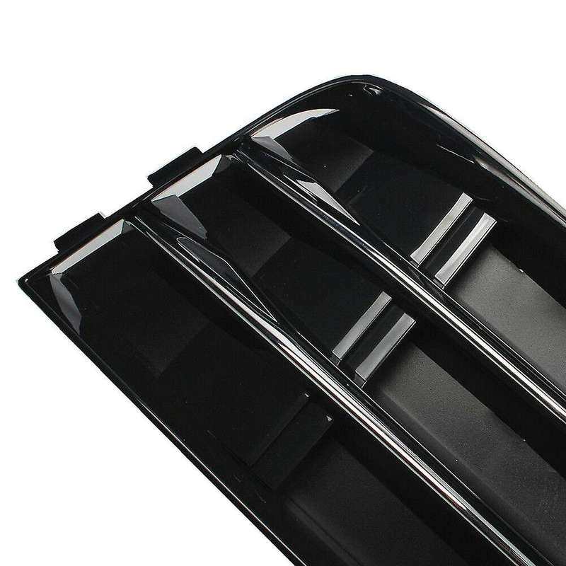 Right Front Bumper Fog Light Grille Grill, with Chrome Panel for  A4 B9 2016-2017 Fog Lamp Cover 8W0