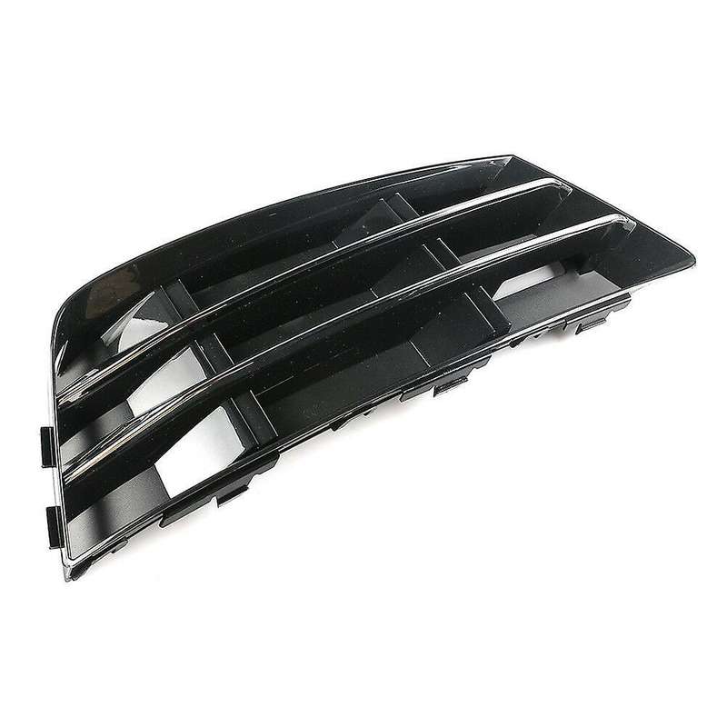 Right Front Bumper Fog Light Grille Grill, with Chrome Panel for  A4 B9 2016-2017 Fog Lamp Cover 8W0