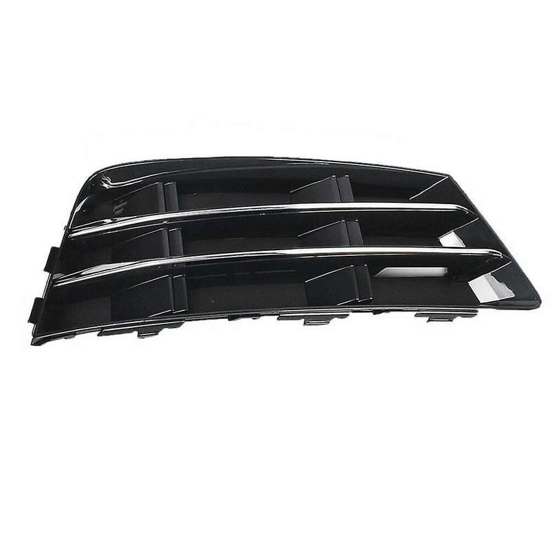Right Front Bumper Fog Light Grille Grill, with Chrome Panel for  A4 B9 2016-2017 Fog Lamp Cover 8W0