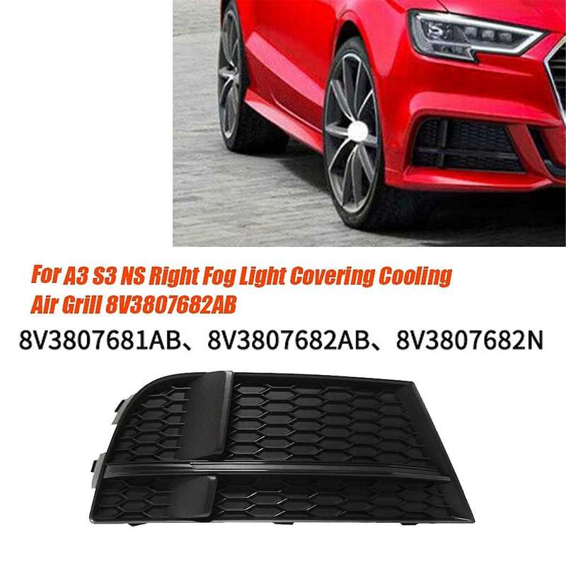 Right Front Bumper Lower Grille Cover Honeycomb Bezel 8v3807682ab for A3 S3 M 2017-2019 Fog Light Ho