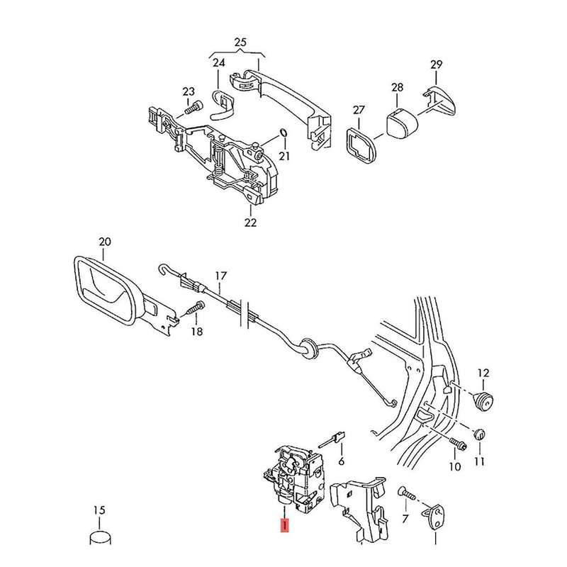 Right Front Door Lock Block Actuator 3d1837016a for Golf Mk5 Seat Toledo 1td 837 016