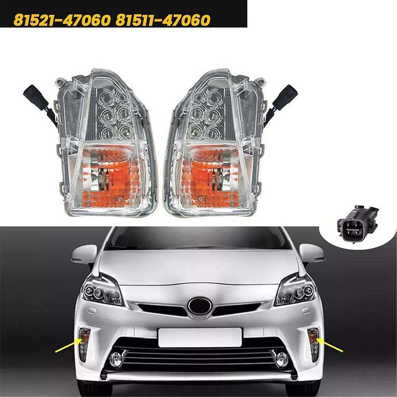 Right Front Fog Lamp LED Turn Signal Light W/Bulb 81511-47060 for Prius 2012-2015 Daytime Parking La
