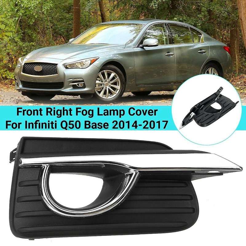 Right Front Fog Light Lamp Cover Trim Frame Bezel for Q50 Base 2014-2017