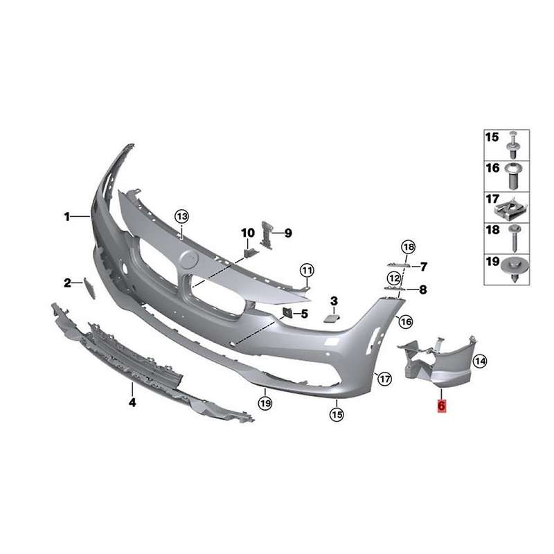Right Front Fog Light Lamp Bracket 51117386362 for 3-Series F30 F31 2016-2017 Bumper Guide Positioni