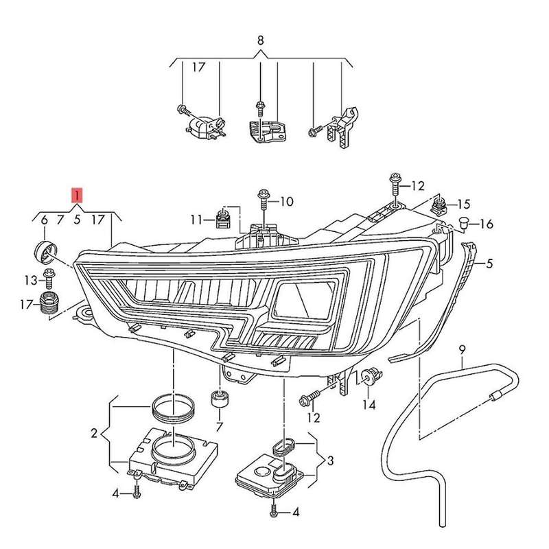 Right Front Headlight DRL Module 8W0941774 for A4 S4 2017-2019 LED Daytime Running Light Control Un