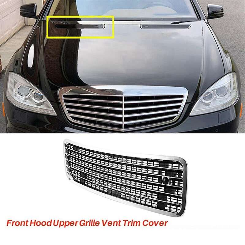 Right Front Hood Upper Grille Cover for W221 W251 2007-2013 A2218800205 Bonnet Grill Chrome Trim