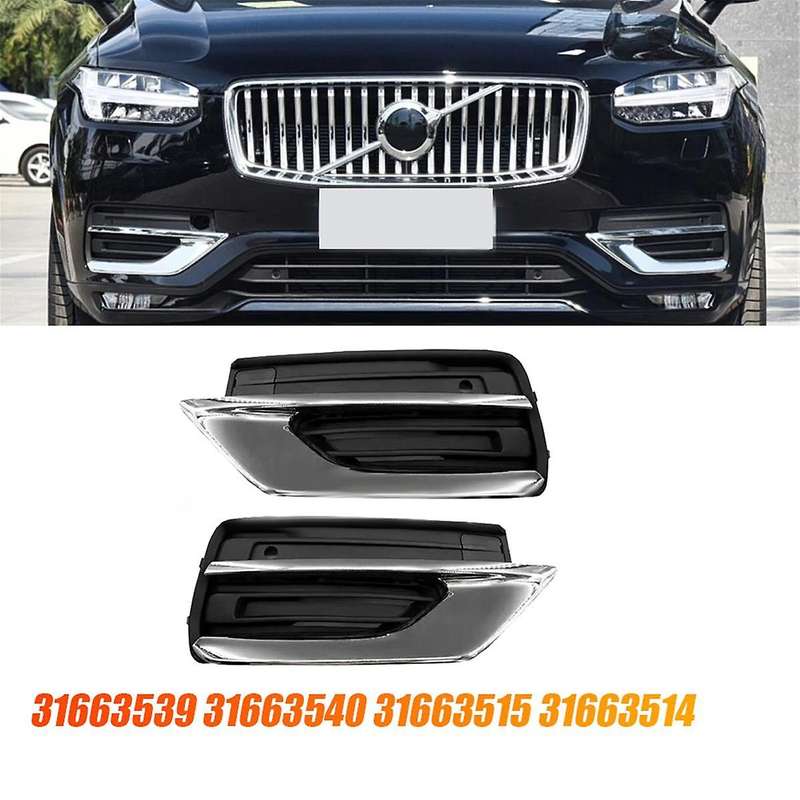 Right Front Lower Bumper Fog Light Grille Trim Chrome Cover 31663515 for XC90 19-22 31663513 316635