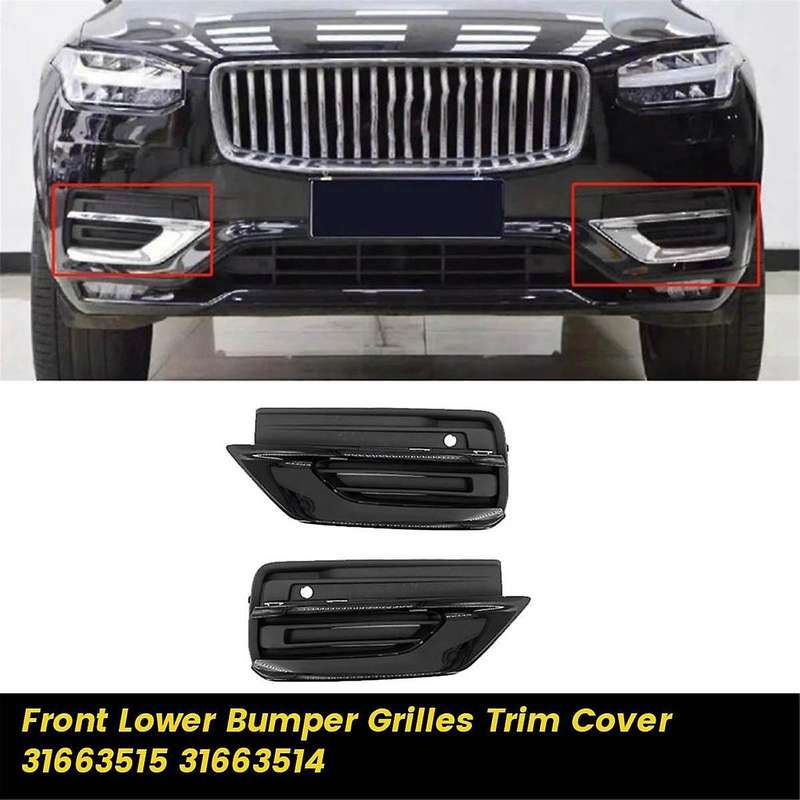 Right Front Lower Bumper Grilles Trim Cover 31663515 for XC90 2019-2022 Fog Light Grill 31663513 316