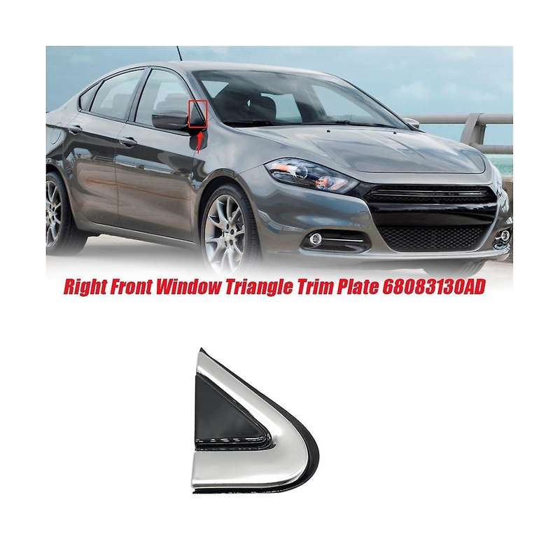 Right Front Window A-Pillar Triangle Trim Plate 68083130AD for 2012-2016 Chrome Triangle Cover Panel