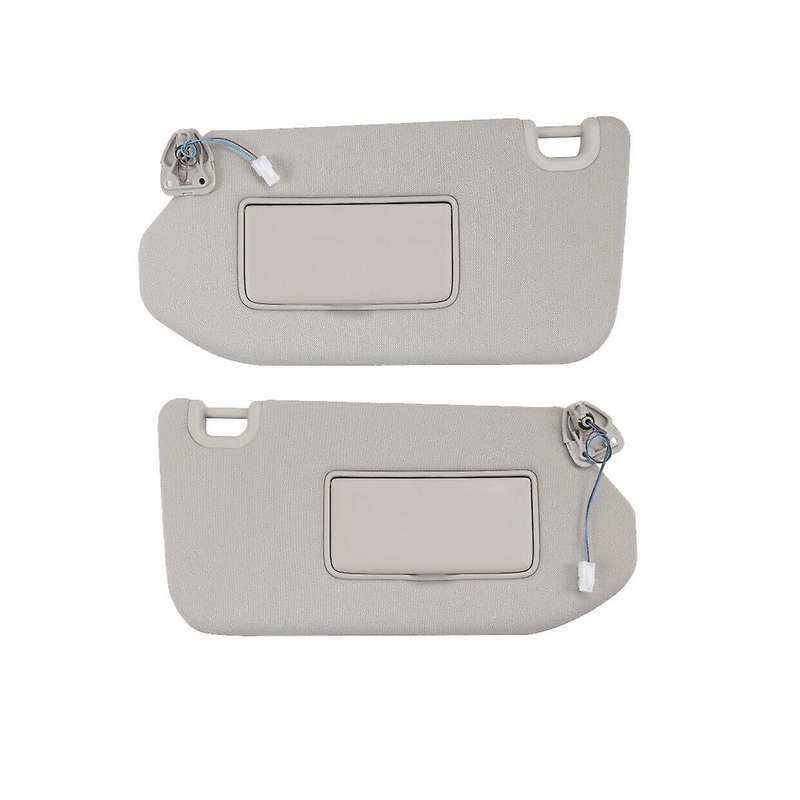 Right Gray Sun Visor with Lamp for 2013-2018 , 2014-2017 Qx60 96400-9pb0a, 96401-9pb0a