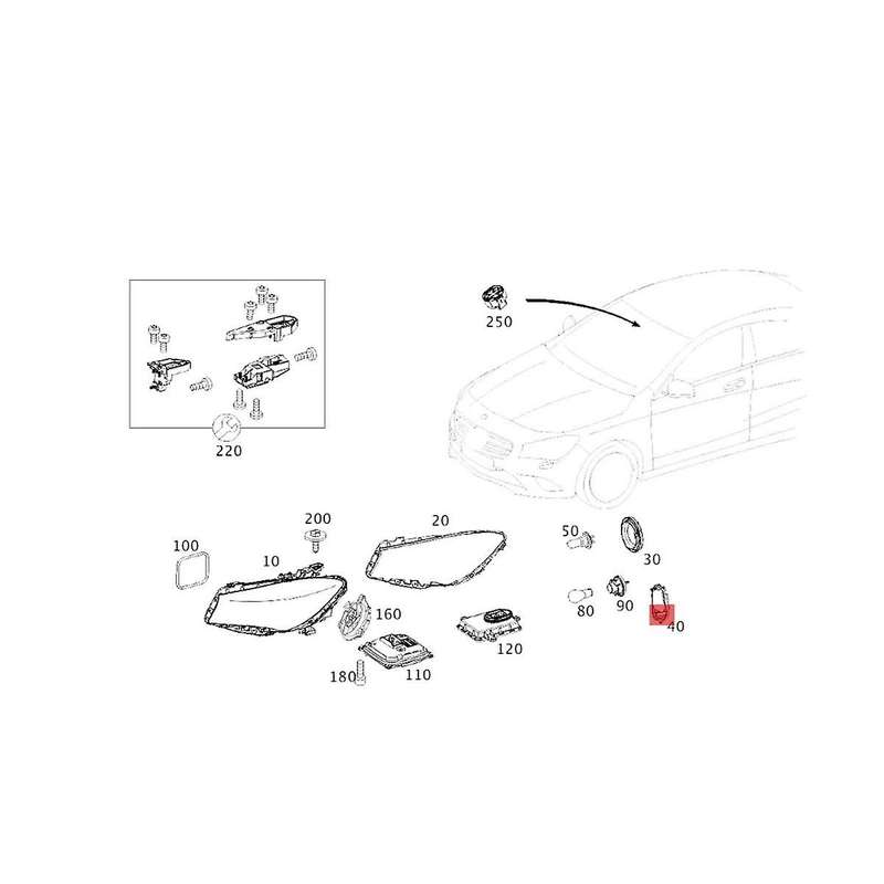 Right Headlight Led Module Control A1769066600 for A-class W176 Cla C117 12-18 Head Light Lamp Light
