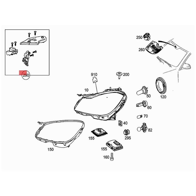 Right Headlight Repair Bracket Mount Kits A2048201214 for - C Class W203 W204 2008-2014 C160 C 180 C