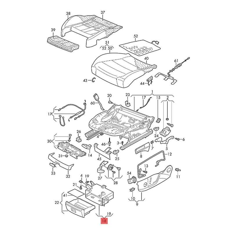 Right Manual Seat Drawer Glove Box 51G898600 Golf 7 7.5 MK7 MK7.5 Jette L Variant A3 Storage Box