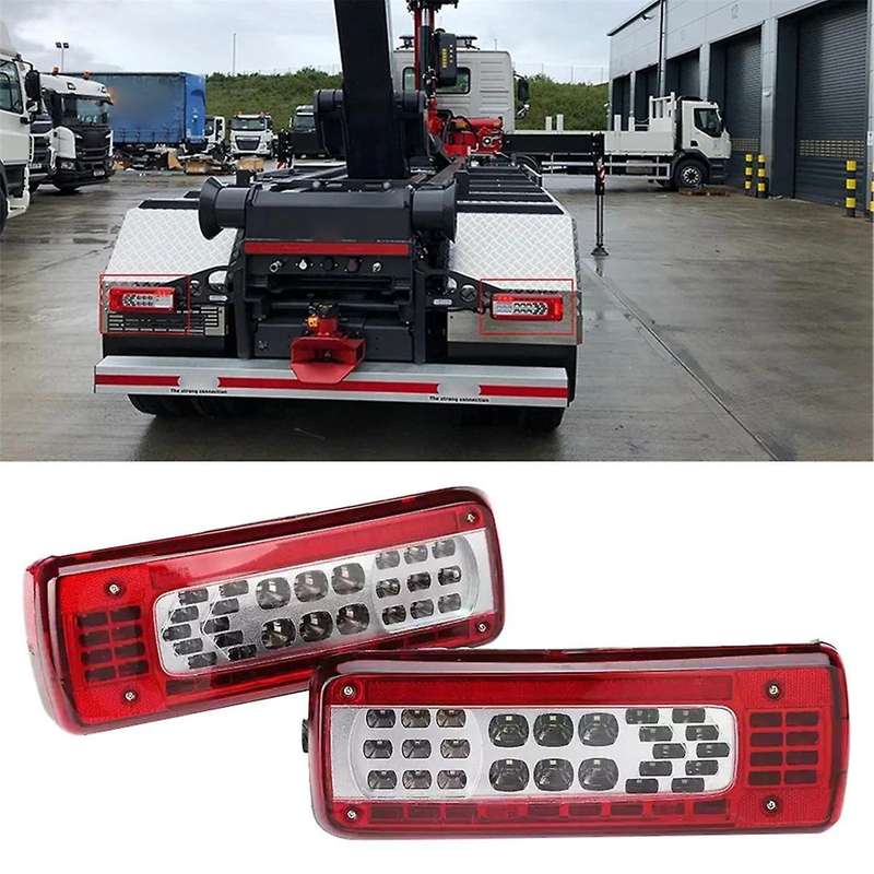 Right Rear Brake Signal Light 24V LED Tail Lamp with Buzzer 82483073 for Trucks Series FM450 FM460