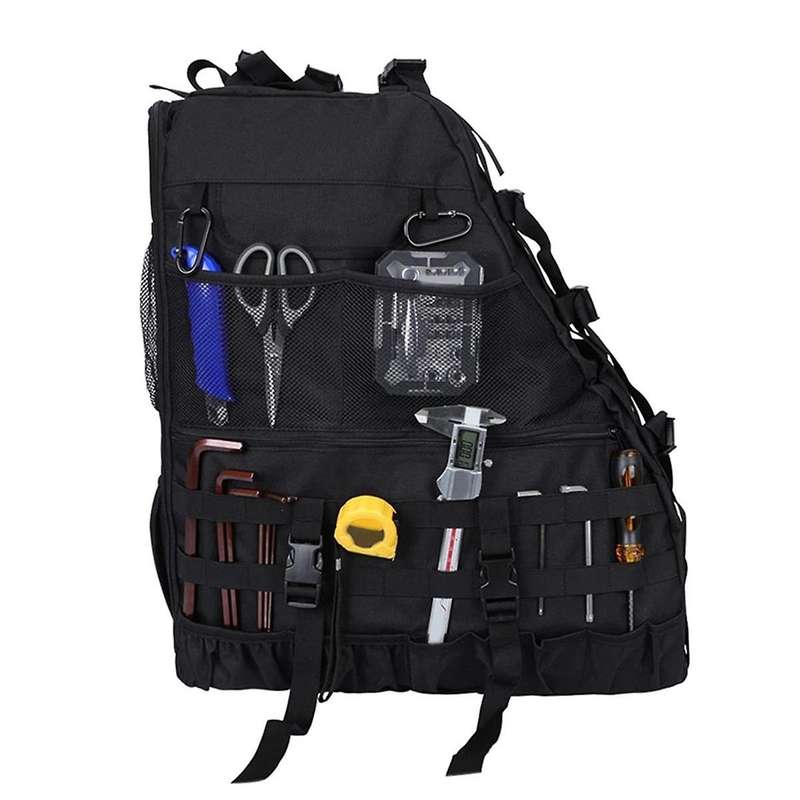 Right Roll Bar Storage Bag Cage Multi-pockets Organizers Cargo Bag Tool Bag for Jk 4-door 1997-2019