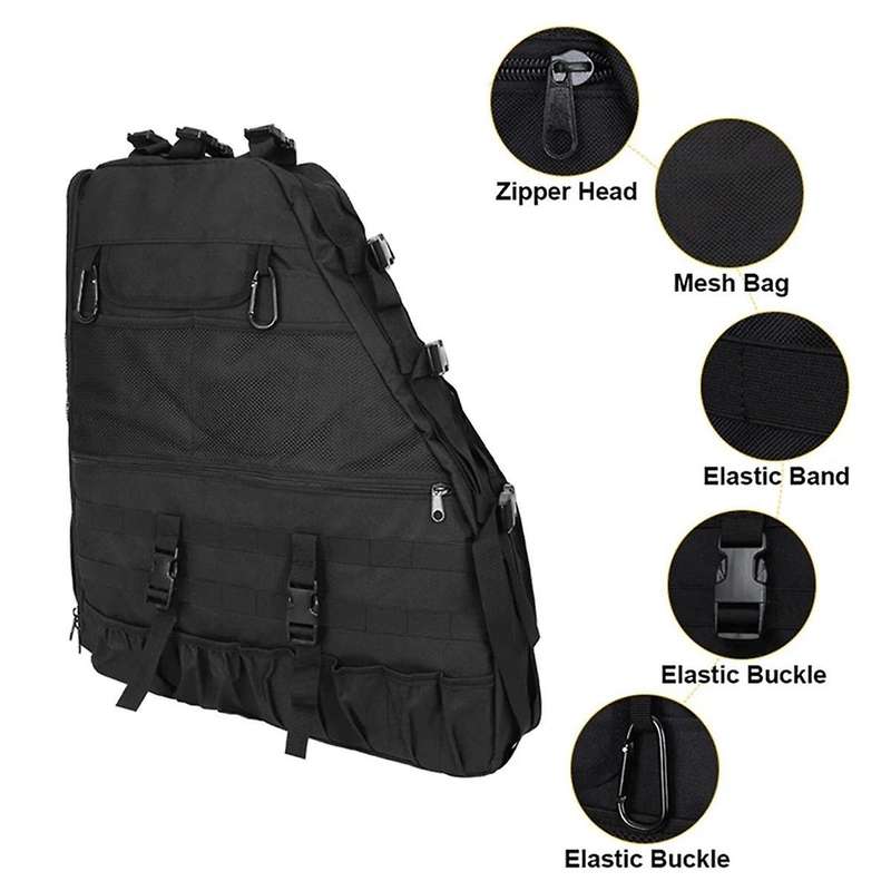 Right Roll Bar Storage Bag Cage Multi-pockets Organizers Cargo Bag Tool Bag for Jk 4-door 1997-2019
