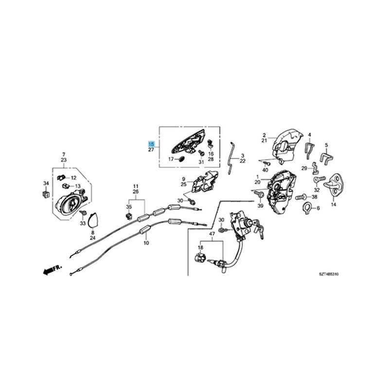 Right Side Door Outer Handle Assy with Key Hole for Crz -z Zf1 Zf2 2011-2015 72141--003ze Rh