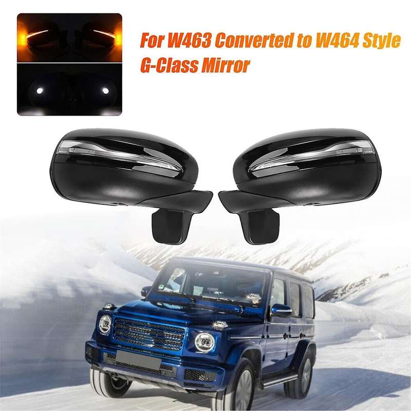 Right Side Door Mirror Black for 2012- W463 Converted to W464 Style G Class G500 G550 G55 G63 G65