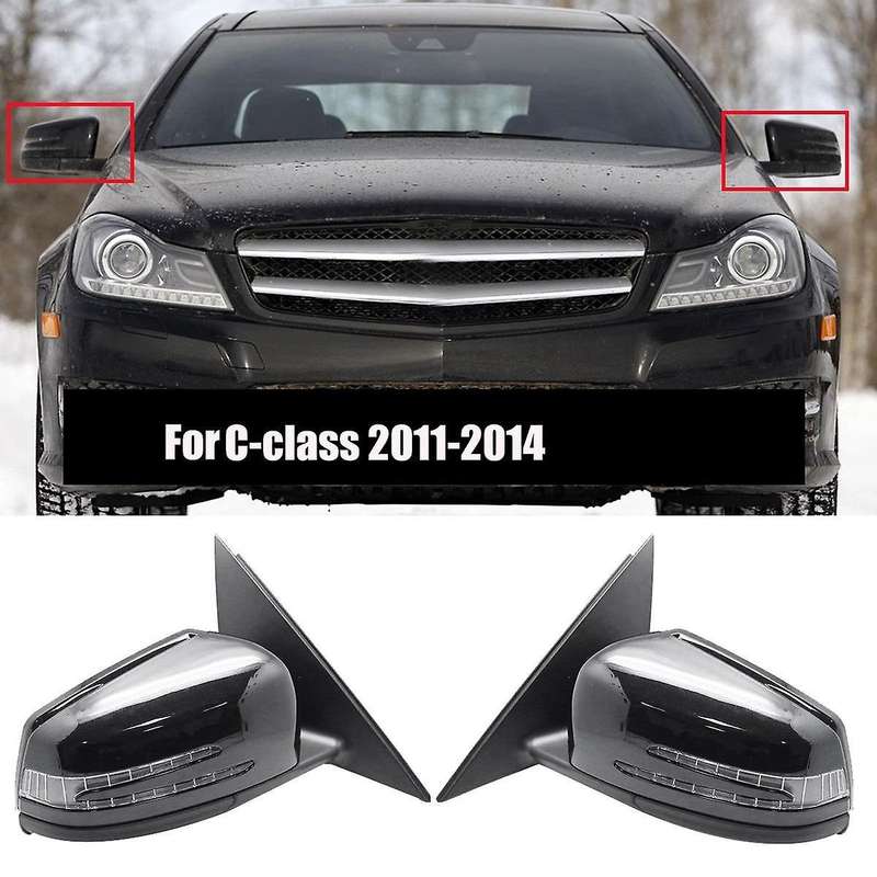 Right Side Door Rear View Mirror Assembly Black for W204 C-Calss C300 C350 C63 2011-2014