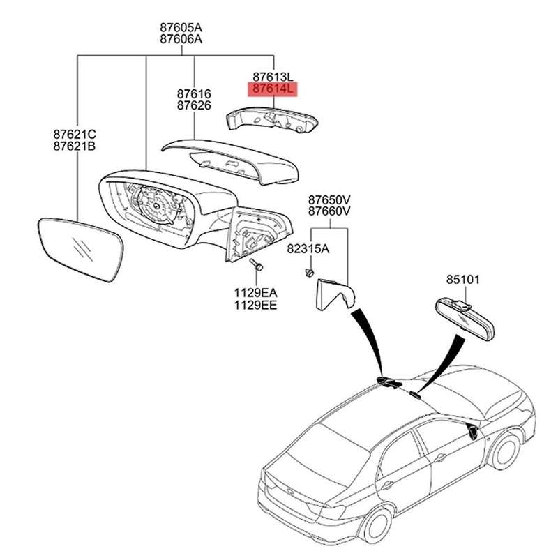 Right Side Mirror Turn Signal Light 87624-A7000 for Forte Cerato 2012-2018 Car Rearview Mirror Indic