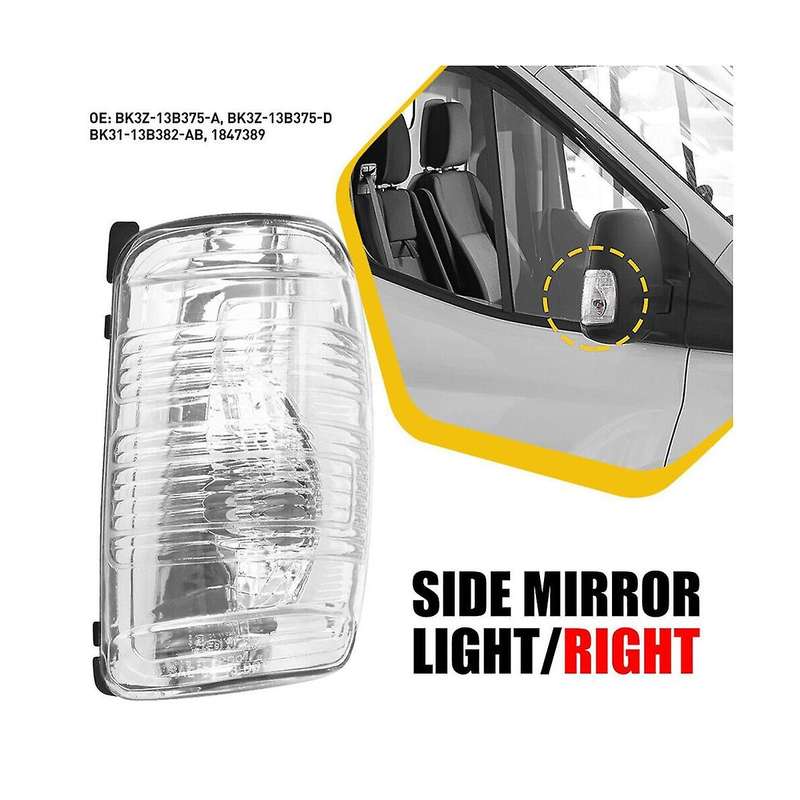 Right Side Mirror Turn Signal Light Lens Housing Indicator Cover for 2015-2021 Transit 150 250 350 C