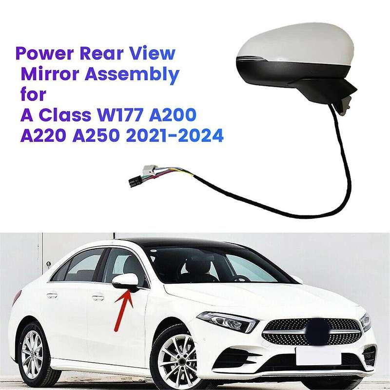 Right Side Power Rear View Mirror Assembly for A Class W177 A200 A220 A250 2021-2024 Outer Folding M