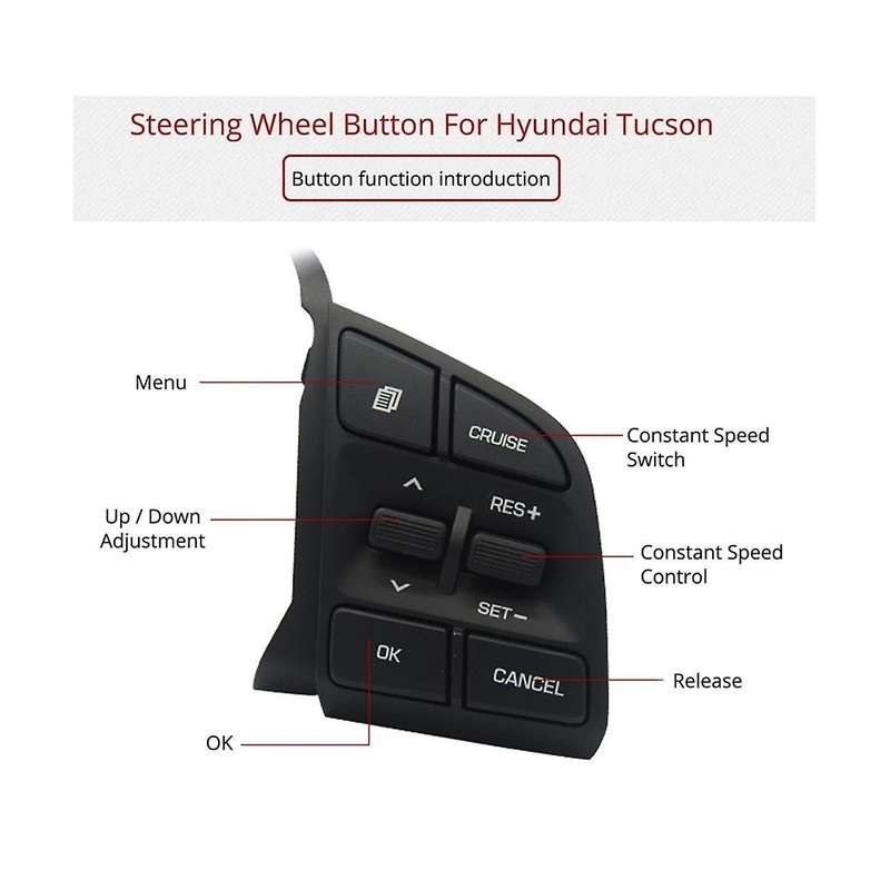 Right Side Steering Wheel Button Speed Control Switch 96720d3210 for Ix35 1.6t/2.0 2015-2019