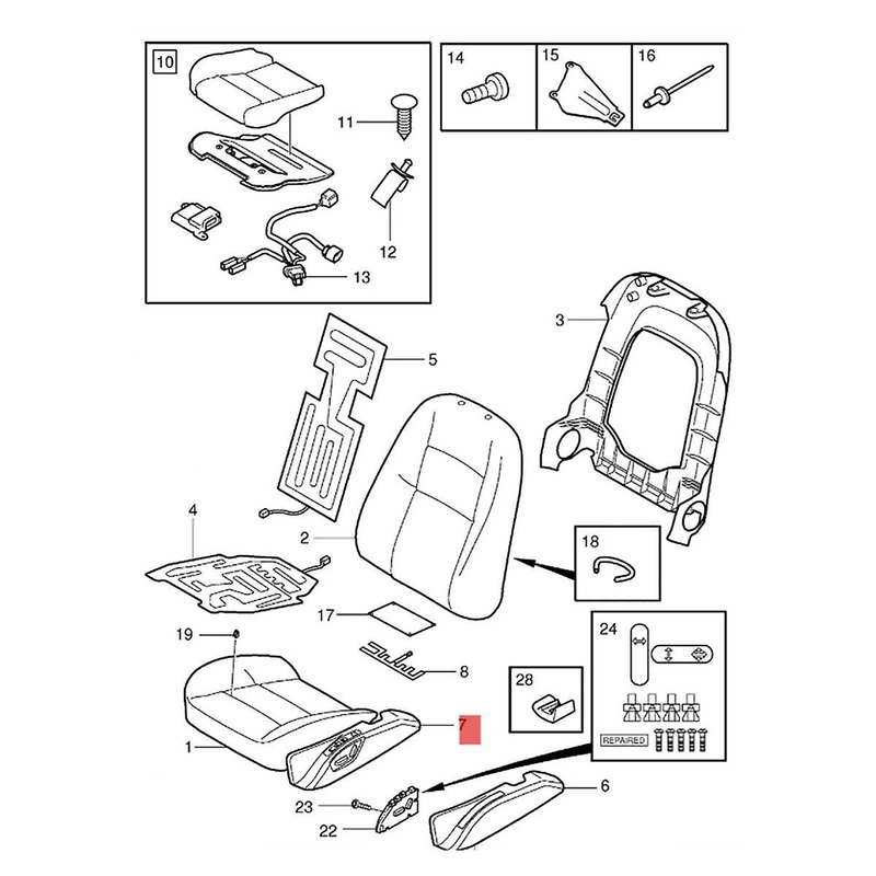 Right Side Seat Adjust Electric Control Panel 39984374 for V50 S40 2004-2012 Gray with Seating Memor