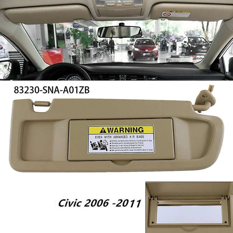 Right Side Sun Visor for 83230--A01ZB 2006 -2011 Sun Visor Assembly (Beige)
