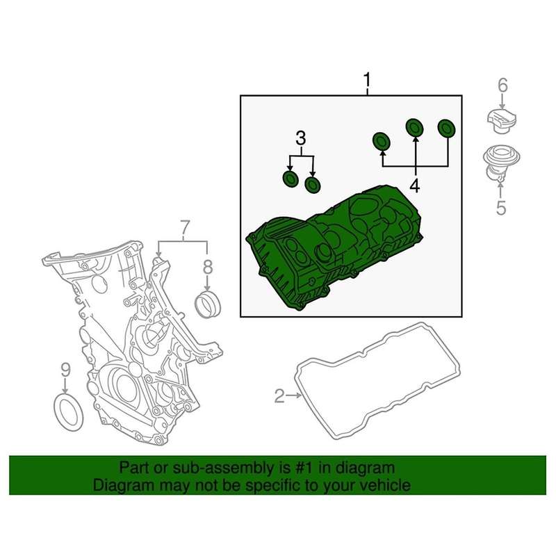 Right Side Valve Cover HL3Z-6582-F for Expedition Navigator 3.5L Turbo 2018-2022 HL3Z-6582-A HL3Z658