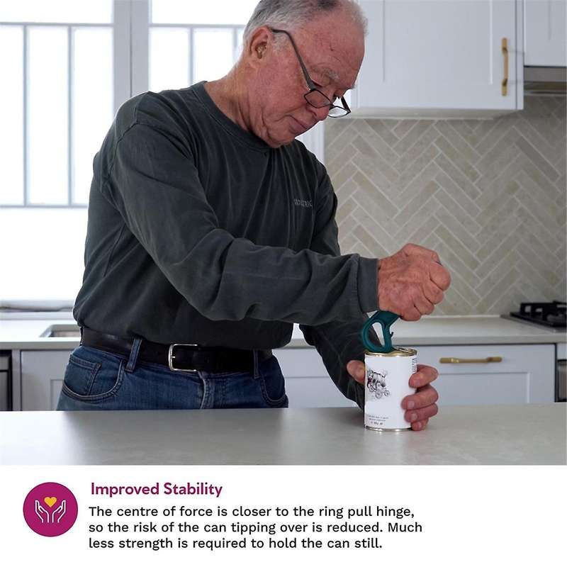 Ring Pull Can Tin Opener - Makes Cans and Tins Twice As Easy to Open Perfect for Arthritis Parkinson