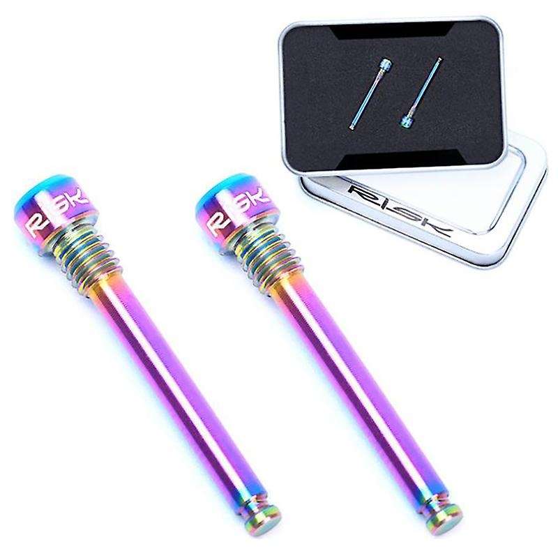 RISK 2Pcs Titanium Caliper Bolts Ultralight Bicycle Oil Disc Brake Pads Thread Pins for Hydraulic Di