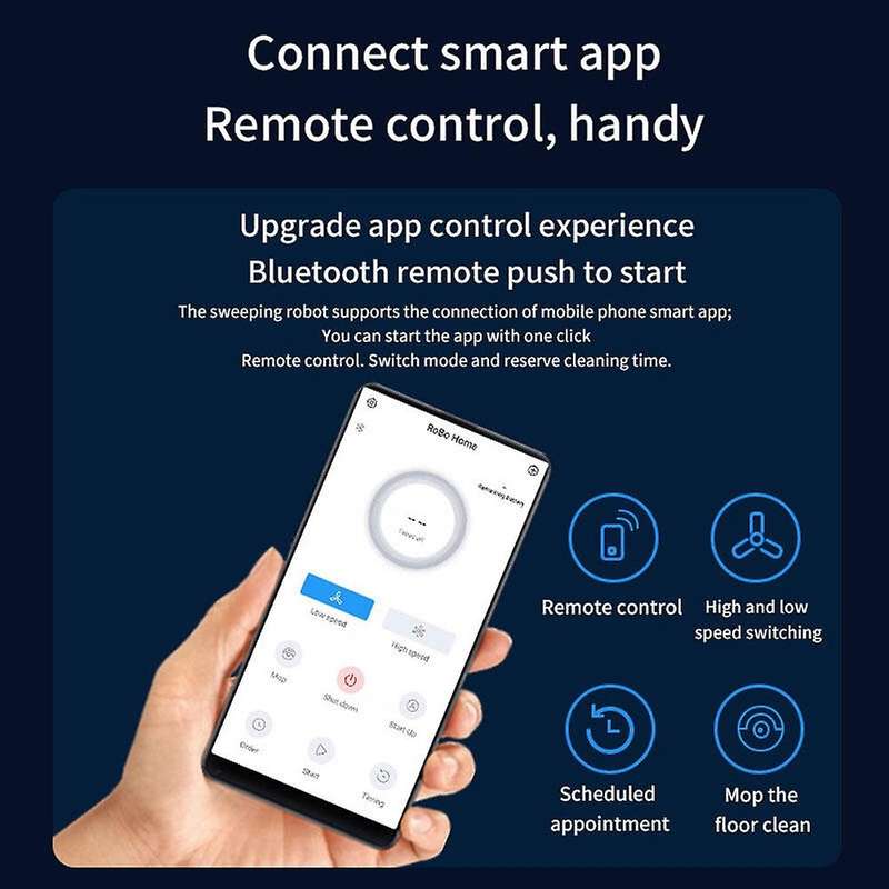 Robot Vacuum Cleaner Smart Ultra Thin Automatic Sweeping Suction Towing 3 in 1 APP Remote Control