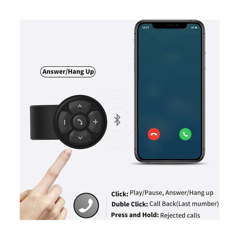Robot Wireless Bluetooth Remote Button Universal Motorcycle/Bike Handlebar Media Controller Car Ste