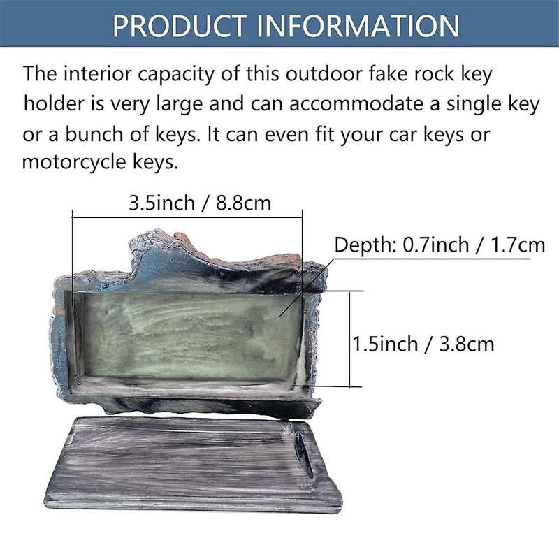 Rock Hidden Key Box for Outside - Safe Resin Spare Key Hider for Outdoor Garden or Yard (Tree Stump