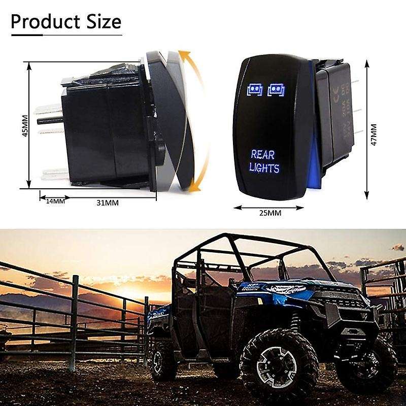 Rocker Switch Rear Lights LED Light Bar 2USB Charger Switch for ATV Can-AM Maverick X3 RZR Boat SUV
