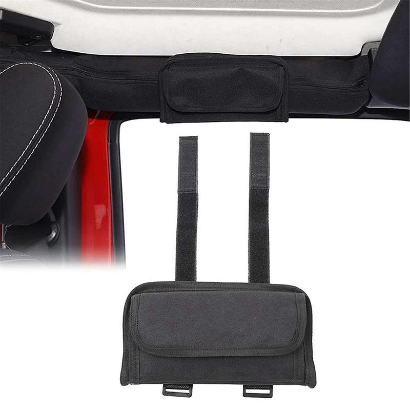 Roll Bar Sunglass Holder Storage Pouch for Jk Tj Cj Yj Jku Jl Jlu 2/4 Door 2018-2024 Storage Bag