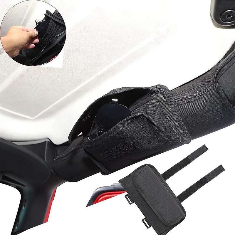 Roll Bar Sunglass Holder Storage Pouch for Jk Tj Cj Yj Jku Jl Jlu 2/4 Door 2018-2024 Storage Bag