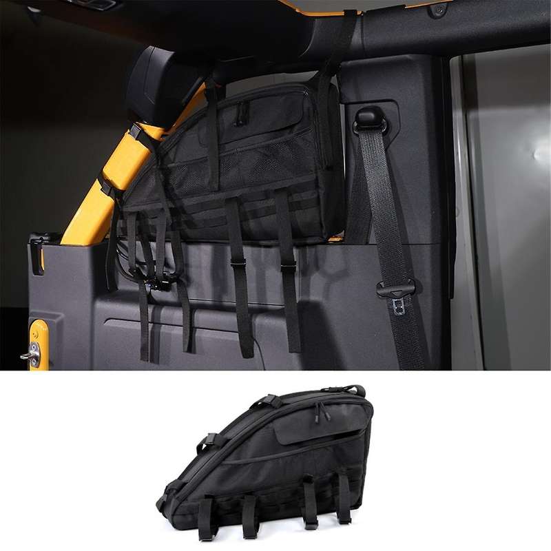 Roll Bar Storage Bag for 2021-2024 4 Door Accessories Trunk Organizer Cargo Cage Saddlebag Tool Kit,