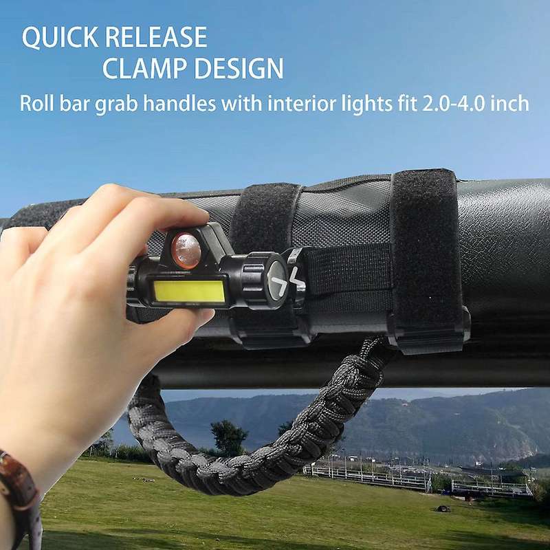 Roll Bar Grab Handles with Dome Light for Wrangler CJ YJ TJ JK JL Gladiator JT 1945-2021 Interior L